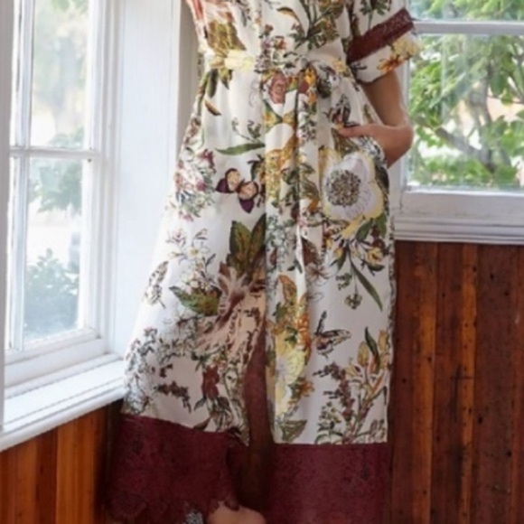 New Anthropologie Tiny Botanical Butterfly Print Jumpsuit XS NEW - Picture 2 of 8